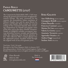 Paolo Rolli, Canzonette (1727). Künstler und Besetzung: Stile Galante, Ann Hallenberg, Giuseppina Bridelli, u.a. Glaux Records.
