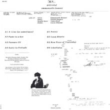 Texte: prérie(s) emmanuelle bonnet. Titel der Tracks: A1 bis B4. Line-up: Emmanuelle Bonnet (Stimme), Yvonee Rogers (Klavier).