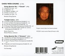 Wen-Chung Chou (1923-2019): Streichquartette Nr.1 &amp; 2, CD