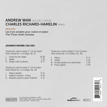 Andrew Wan Violin, Charles Richard-Hamelin Piano, Brahms, die drei Violinsonaten. Johannes Brahms (1833-1897).