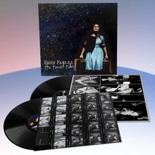 Text: "Faun Fables - The Transit Rider". Zwei Schallplatten und Kontaktabzüge mit schwarz-weißen Bildern sind sichtbar.