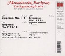 Felix Mendelssohn Bartholdy (1809-1847): Streichersymphonien Vol.1-4, 4 CDs