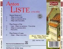 Anton Liste (1772-1832): Klaviersonaten G-Dur &amp; Es-Dur, CD