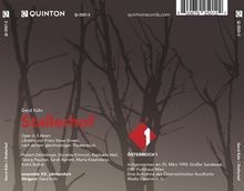 Oben links: "QUINTON". Großer Titel: "Stallerhof". Illustration mit kahlen Bäumen im Hintergrund.