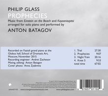 Philip Glass (geb. 1937): Klavierwerke "Prophecies", CD