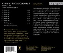 Giovanni Stefano Carbonelli (1690-1772): Sonaten für Violine &amp; Bc Nr.1-6, CD