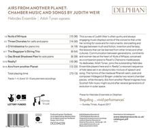 Judith Weir (geb. 1954): Kammermusik &amp; Lieder "Airs from another planet", CD