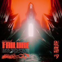 "Prince of Failure" in großen Buchstaben, darunter eine Trackliste. Dunkle, schroffe Formen in rot-orange, stilisiert und abstrakt.