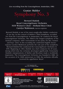 Gustav Mahler (1860-1911): Symphonie Nr.3, DVD