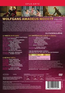 Wolfgang Amadeus Mozart (1756-1791): 3 Opern (Produktionen der Glyndebourne Opera), 3 DVDs
