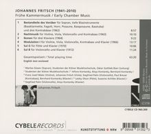 Johannes Fritsch (1941-2010): Frühe Kammermusik, CD