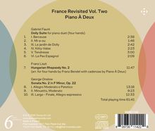 "France Revisited Vol. Two, Piano À Deux. Werke von Fauré, Liszt, Onslow. Gesamtspieldauer: 61:41." 

Hintergrund mit bunten Kreisen.