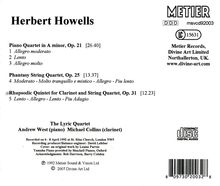 Herbert Howells (1892-1983): Klavierquartett op.21, CD