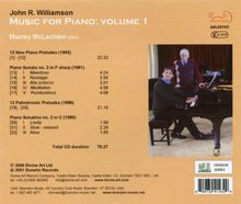 John R. Williamson (1929-2015): Musik für Klavier Vol.1, CD