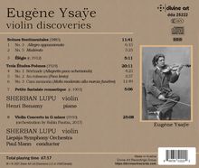 Eugene Ysaye (1858-1931): Violinkonzert g-moll, CD