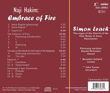 Naji Hakim (geb. 1955): Orgelwerke "Embrance of Fire", CD
