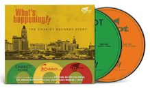 "What's happening!! The Chariot Records Story." Zwei CDs: grün (Disc One) und orange (Disc Two) mit Skyline im Hintergrund.