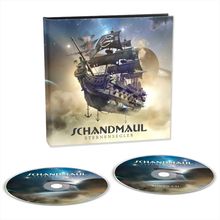 "Schandmaul Sternensegler" auf einem Cover mit fliegendem Schiff im Weltall. Zwei CDs davor.
