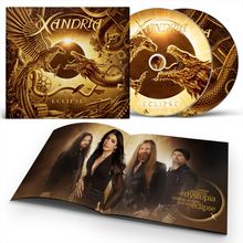 Aufschrift: "Xandria", "Eclipse", "the wildest dreams of dystopia leading us right into the eclipse". CD-Cover mit goldenen Drachen.