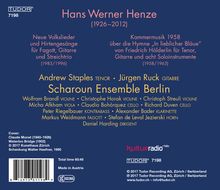 Hans Werner Henze (1926-2012): Kammermusik 1958 über die Hymne "In lieblicher Bläue" für Tenor, Gitarre &amp; 8 Soloinstrumente, CD