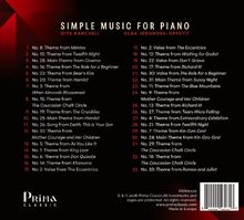 "Simple Music for Piano" von Giya Kancheli und Olga Jegunova-Oppetit; Liste von Musiktiteln. Unten links Prima Classic-Logo.