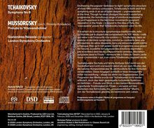 "TCHAIKOVSKY Symphony No 6", "MUSSORGSKY (orch. Rimsky-Korsakov) Prelude to 'Khovanshchina'", "Gianandrea Noseda conductor", "London Symphony Orchestra". Hintergrund: Holztextur.