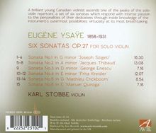 Eugene Ysaye (1858-1931): Sonaten für Violine solo op.27 Nr.1-6, CD