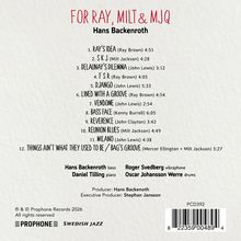 Album mit 12 Titeln von Hans Backenroth und anderen Künstlern. Am Ende "SWEDISH JAZZ" und ein Barcode.