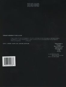 "DEAD AND", "XDINARY HEROES 3RD MINI ALBUM", Trackliste mit Titeln wie "Helium Balloon", Barcode unten links. Alles dunkel gehalten.
