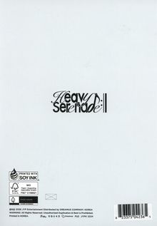 "Heavy Serenade" zentriert. Symbole unten, Barcode rechts. Schlichtes Design.
