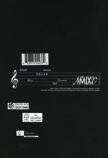 Text: "5th EP.", "SQU4D", "JYPK 2224", EAN-Strichcode. Logo: "Printed with Soy Ink", FSC-Siegel. Hintergrund: Schwarz.