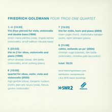 Friedrich Goldmann (1941-2009): Kammermusik "Four Trios One Quartet", CD
