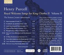 Henry Purcell (1659-1695): Royal Welcome Songs for King James II Vol.2, CD