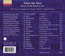 Titel: "Arise my love". Künstler: The Choir of Magdalen College, Oxford. Werke von Jackson bis Dove, Laufzeit 62:05.