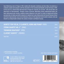 Texte zu Werken von Hans Winterberg: "Quintet for Violin, 2 Clarinets, Horn and Piano" (1935), "String Quartet No. 2" (1942).