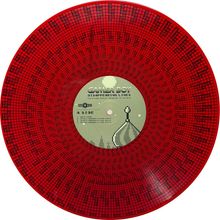 "GAMER BOY: Disappearing Lines, Chiptune Music Tribute to Tetris." Rote Vinyl-Schallplatte mit pixeligem Design.