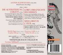 Anton Schweitzer (1735-1787): Oratorium "Die Auferstehung Christi", 2 CDs