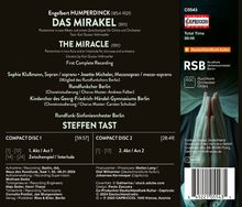 CD-Cover: Titel "Das Mirakel" von Engelbert Humperdinck. Aufführung durch RSB und Rundfunk-Chöre. Gesamtzeit: 88:46.
