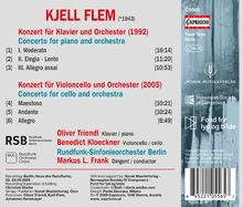 KJELL FLEM, Konzert für Klavier und Orchester (1992), Konzert für Violoncello und Orchester (2005), 66:05 Minuten.