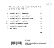 Eugene Ysaye (1858-1931): Sonaten für Violine solo op.27 Nr.1-6, CD