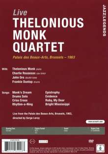 Thelonious Monk (1917-1982): Live Palais Des Beaux-Arts, Brussels 1963, DVD