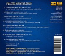 Johann Melchior Molter (1696-1765): Kantaten (Miniatur-Opern), CD