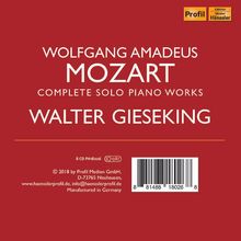 Walter Gieseking - Mozart Solo Recordings, 8 CDs