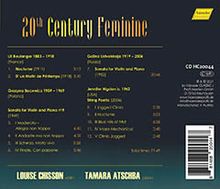 Louise Chisson &amp; Tamara Atschba - 20th Century Feminine, CD