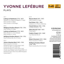 Yvonne Lefebure plays Beethoven/Mozart/Bach/Ravel/Chopin, 5 CDs