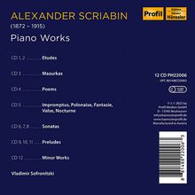 Alexander Scriabin (1872-1915): Klavierwerke (Historical Recordings 1946-1962), 12 CDs