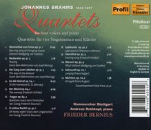 Johannes Brahms (1833-1897): Vokal-Quartette opp.31,64,92,112, CD