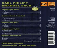 Carl Philipp Emanuel Bach (1714-1788): Symphonien Wq.173,179,182 Nr.1 &amp; 6, CD