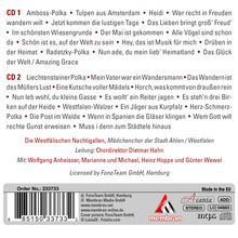 Die Westfälischen Nachtigallen: Die fröhlichen Lieder der Heimat, 2 CDs