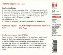 Richard Strauss (1864-1949): Orchesterlieder, CD